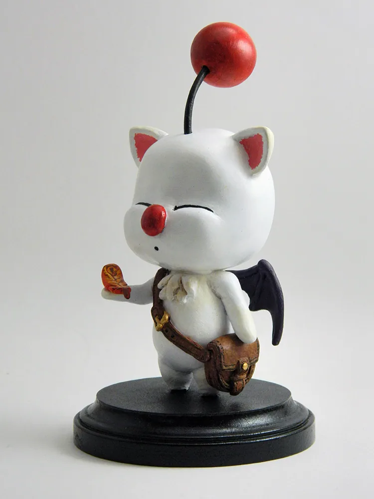 A digital artwork featuring a Moogle