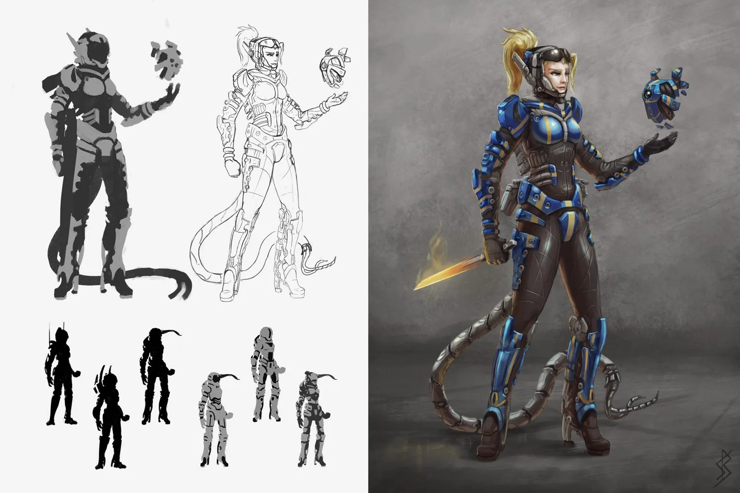 An illustrated character prepared for a long-distance shot