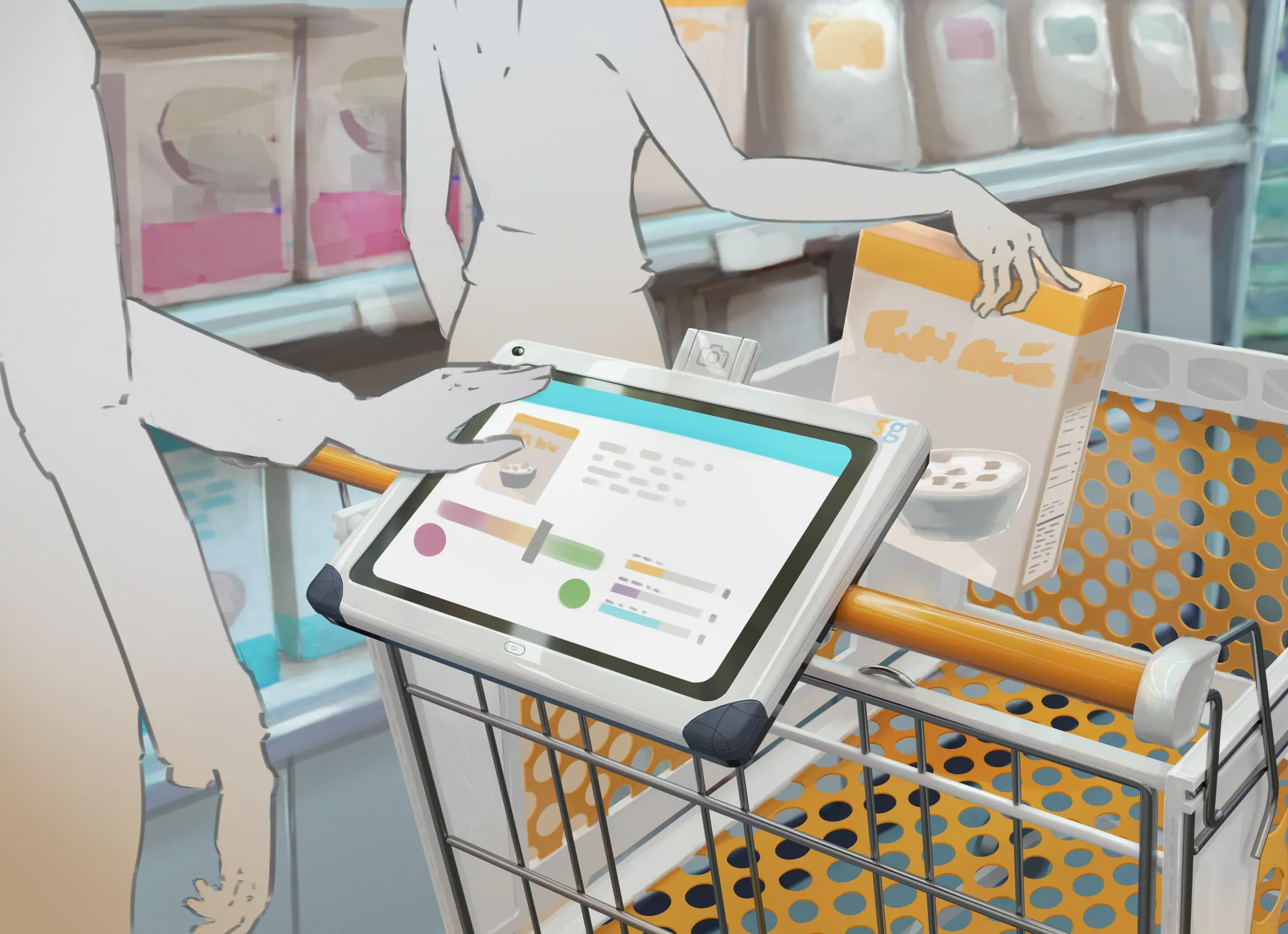 SurveyGizmo survey concept integrated into a mobile cart-based use case.