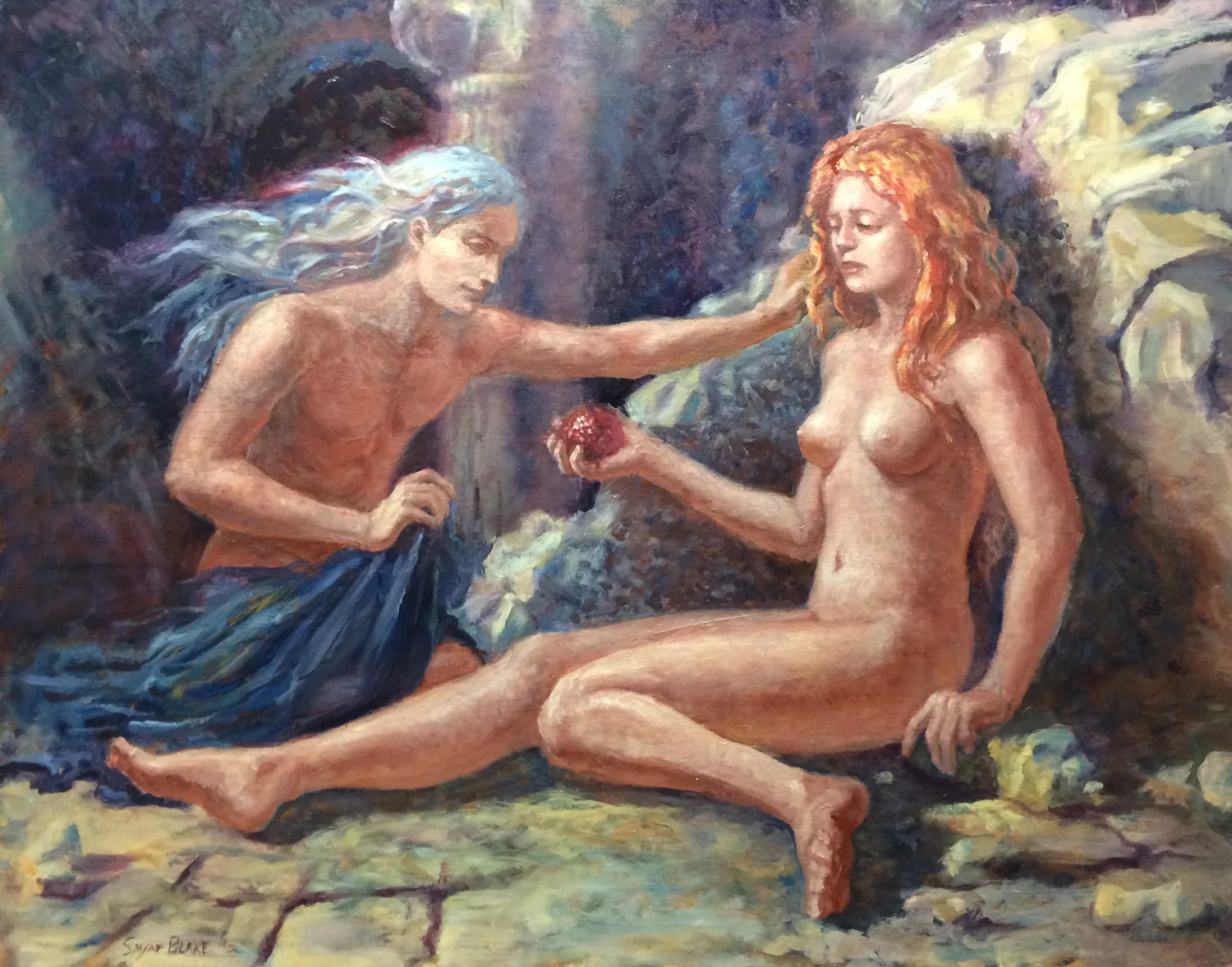 A sketchbook drawing of Hades and Persephone