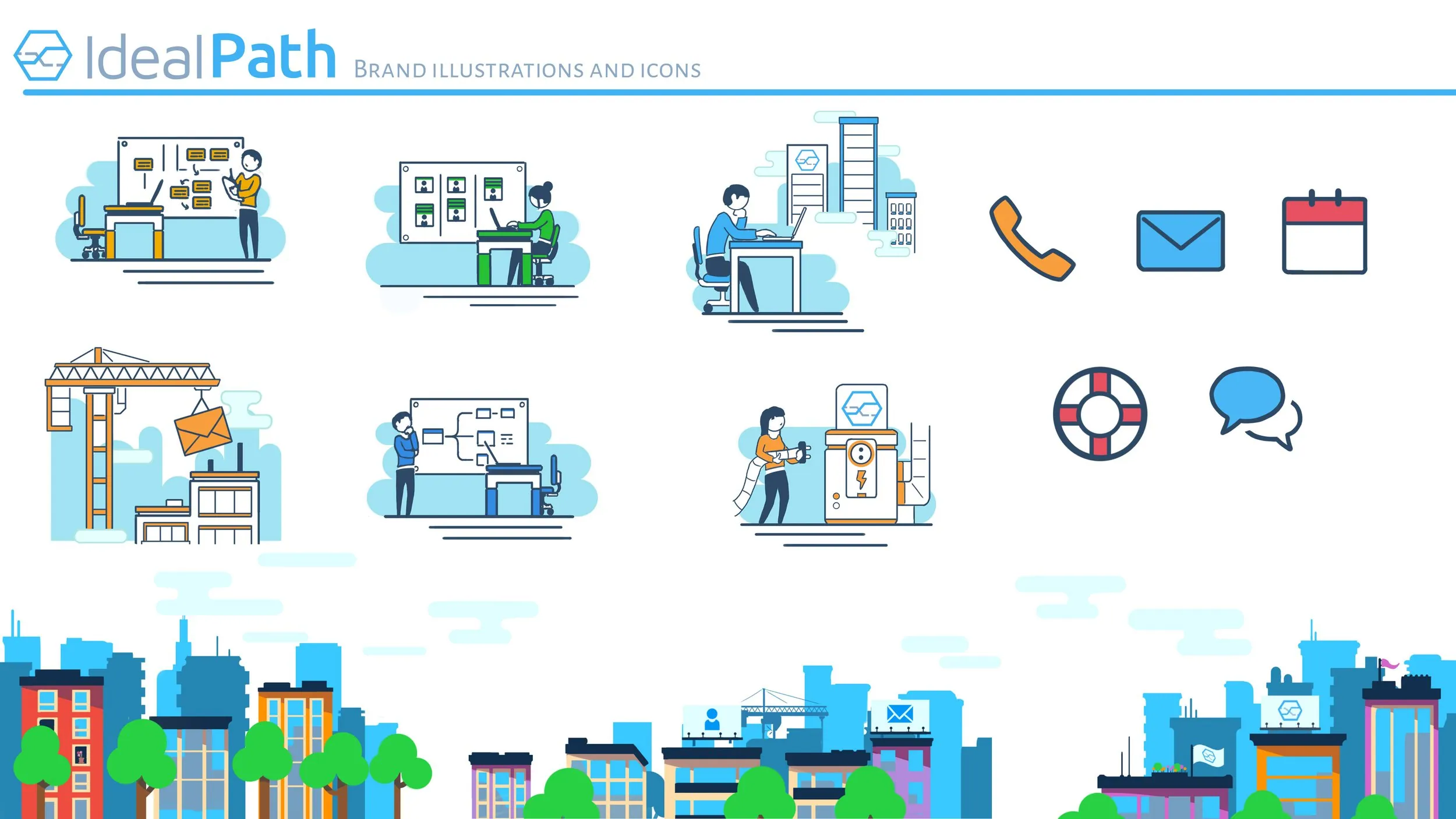 IdealPath illustration artwork used in the marketing direction.