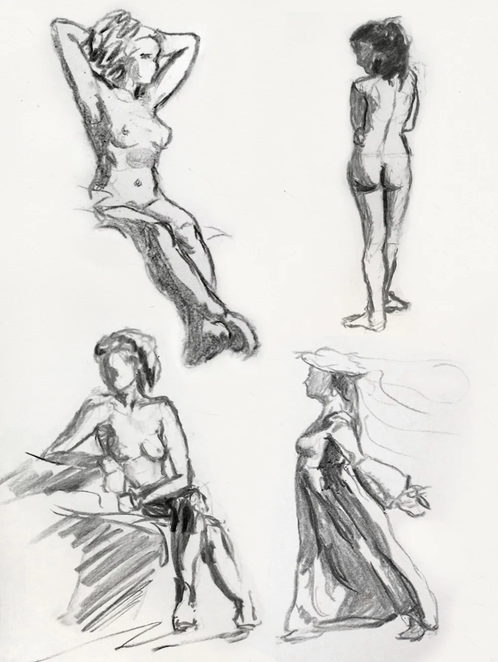 A page of observational life sketches